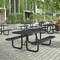 Flash Furniture Rectangle Picnic Table, Black, Metal, Mesh Top, Anchors Included, 72-1/4 in L SLF-EML72-H48L-BK-GG - alternate 1